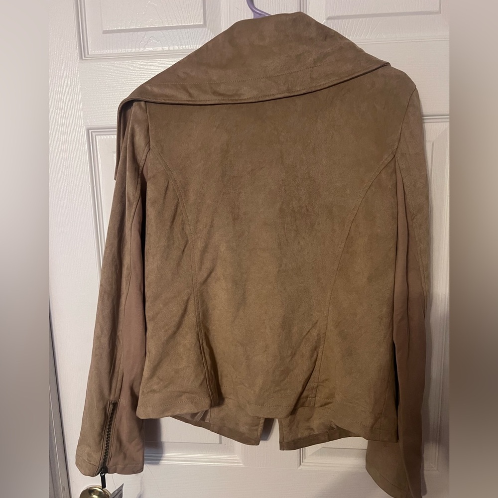 Dressbarn Light Brown Leather Jacket - Picture 3 of 3